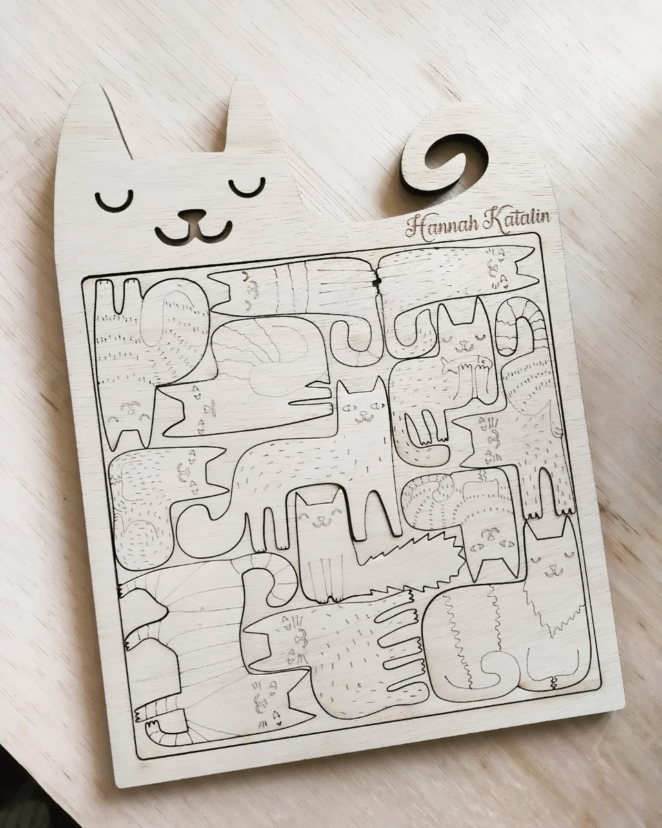 Puzzle din lemn Pisica