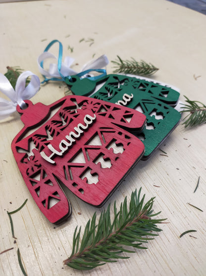 Ornament brad pulover personalizat cu nume